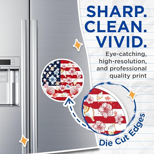 (2 Pack) USA Flag Magnets Magnets - Patriotic Beach Theme - Seashell Design - 5" On Longest Side - Made in USA - Sticks to Refrigerators & Metal Surfaces - MAG8982