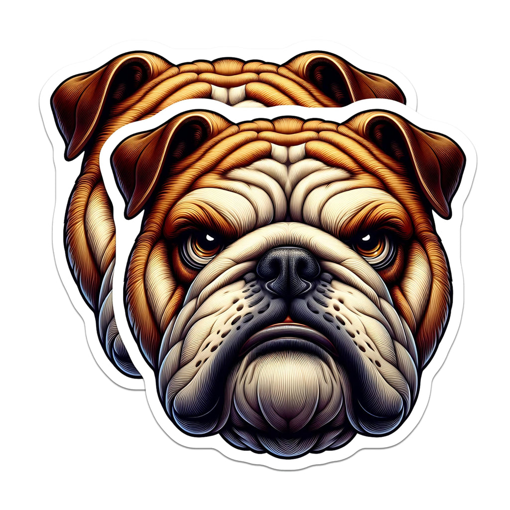 (2 Pack) Bulldog Magnets - Dog Breed Home Decor - Unique Animal Refrigerator Magnets - 5" On Longest Side - Premium Magnet - for Cars, Refrigerators, Toolboxes, Lockers - Made in USA - MAG15496