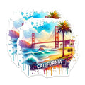 (2 Pack) California Bridge Stickers - California Art - Travel Stickers - Adventure Stickers - 5" On Longest Side - Sticks to Smooth Flat Surfaces - Made in USA - BMCS6900