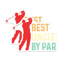(2 Pack) Best Uncle by Par Stickers - Golf Uncle Stickers - Fun Uncle Appreciation Stickers - 5" On Longest Side - Sticks to Smooth Flat Surfaces - Made in USA - BMCS4776