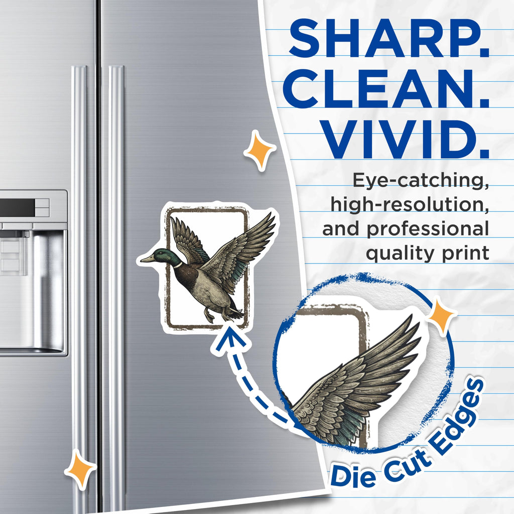 (2 Pack) Mallard Duck Magnets - Majestic Flying Wildlife Art - Hunter Lodge Kitchen Refrigerator Display - 5 Inches On Longest Side - Thick Durable Magnet - Made in USA - MAG20683