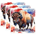 (3 Pack) Bison Decals - Watercolor Buffalo Stickers - Laptop Animal Decals - 3 Inches On Longest Side - Easy Peel & Apply - Made in USA - 3MCS7443
