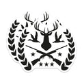 (2 Pack) Deer Hunting Duck Hunter Magnets - Shotgun Laurel Wreath Emblem - Rustic Outdoorsman Fridge Decor and Accessories - 5 Inches On Longest Side - Thick Durable Magnet - Made in USA - MAG21491