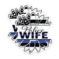 (2 Pack) Police Wife Magnets - Thin Blue Line American Flag Sunflower - Law Enforcement Officer Spouse Support Decor - 5 Inches On Longest Side - Thick Durable Magnet - Made in USA - MAG22337