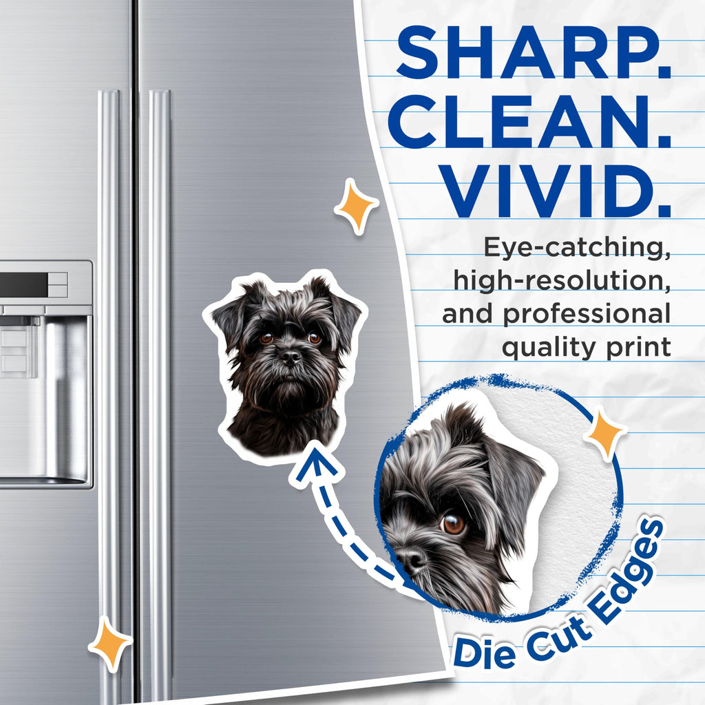 (2 Pack) Brussels Griffon Magnets - Cute Black Dog Art - Pet Lover Fridge Decor - 5 Inches On Longest Side - Thick Durable Magnet - Made in USA - MAG24438