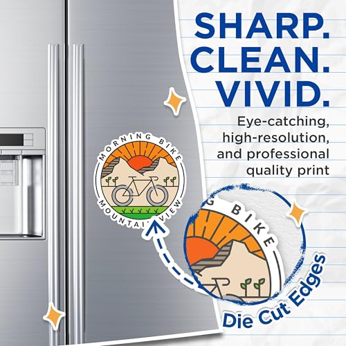 (2 Packs) Morning Bike Mountain View Magnets - Mountain Biking Magnets - 5 Inches On Longest Side - Premium Magnet - for Fridges, Toolboxes, Cars - Made in USA - MAG2365