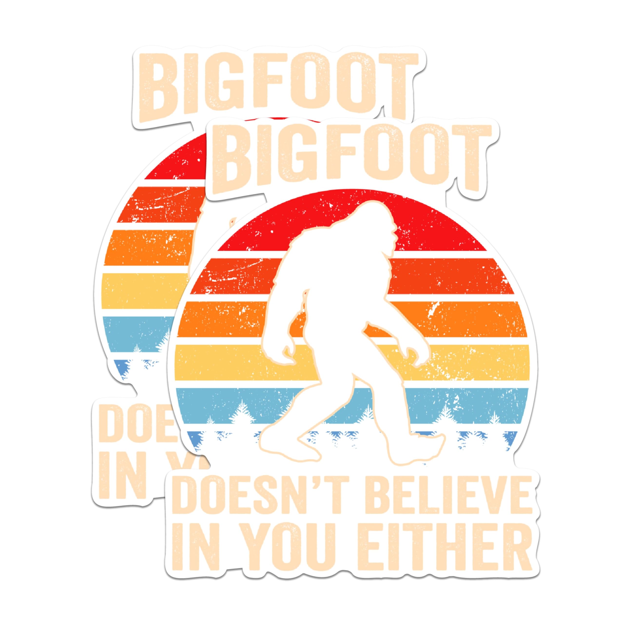 (2 Packs) Bigfoot Doesn't Believe in You Either Magnets - Sasquatch Bigfoot Magnets - 5 Inches On Longest Side - Premium Magnet - for Fridges, Toolboxes, Cars - Made in USA - MAG2378