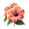 (2 Pack) Vibrant Hibiscus Flower Magnets - Tropical Floral Decor Aesthetic - Summer Kitchen Fridge Magnets - 5 Inches On Longest Side - Thick Durable Magnet - Made in USA - MAG30076