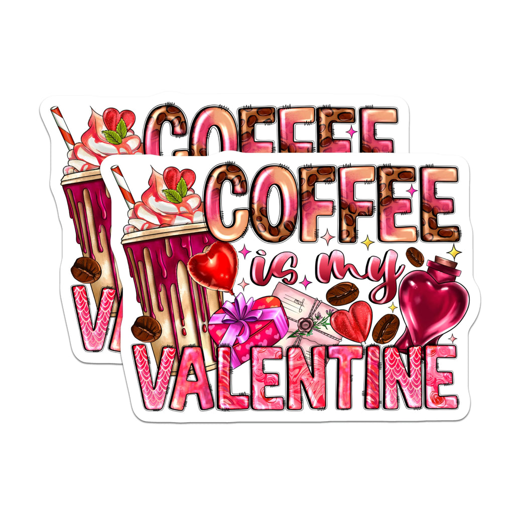 (2 Pack) Coffee Valentine Magnets - Valentines Day Decor - Sweet Beverage Refrigerator Magnets - 5 Inches On Longest Side - Thick Durable Magnet - Made in USA - MAG29641