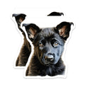 (2 Pack) Black Puppy Magnets - Cute Pet Lover Refrigerator Decor - German Shepherd Dog Owner Display - 5 Inches On Longest Side - Thick Durable Magnet - Made in USA - MAG26059