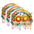 (3 Pack) You Got This Decals - Rainbow Sunflower Decal - Laptop Decals - 3 Inches On Longest Side - Easy Peel & Apply - Made in USA - 3MCS2003