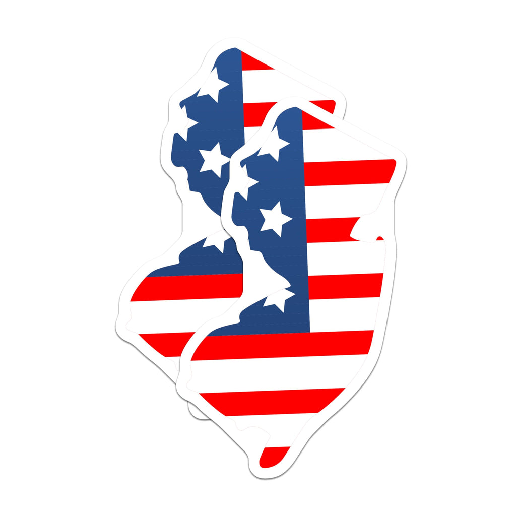 (2 Pack) New Jersey Flag Magnets - Patriotic State Pride - USA Map Outline Decor - 5 Inches On Longest Side - Thick Durable Magnet - Made in USA - MAG21512