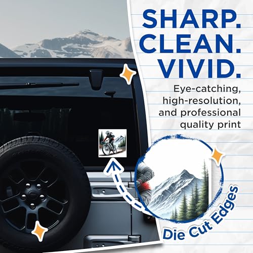 (2 Packs) Mountain Biking Riding in The Mountains Stickers - Mountain Biking Decals - 5 Inches On Longest Side - Premium Vinyl Decal - Sticks to Any Smooth Flat Surface - Made in USA - BMCS2498