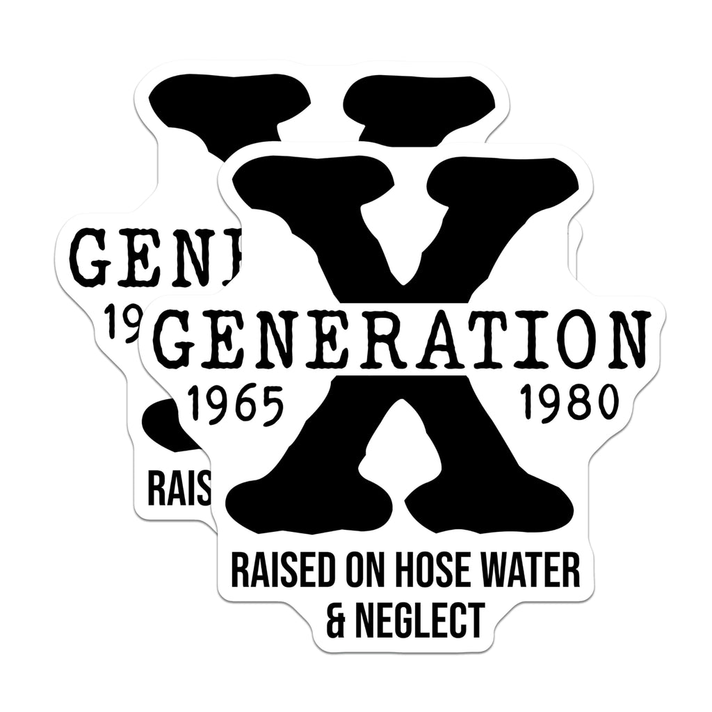 (2 Pack) Generation X Magnets - 1965-1980 - Raised on Hose Water Novelty Fridge - 5" On Longest Side - Sticks to Smooth Flat Surfaces - Made in USA - MAG11249