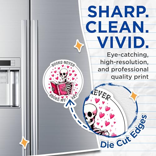 (2 Pack) Funny Skeleton Decor Magnet - Books Never Broke My Heart - 5" On Longest Side - Sticks to Smooth Flat Surfaces - Made in USA - MAG9775