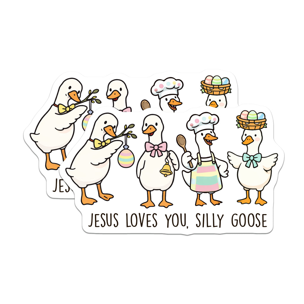 (2 Pack) Christian Goose Magnets - Easter Fridge Decor - Silly Quote Reminder - 5 Inches On Longest Side - Thick Durable Magnet - Made in USA - MAG36559