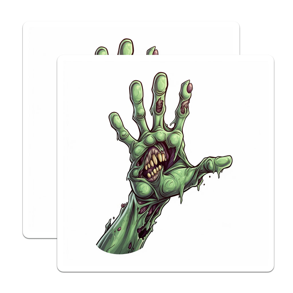 (2 Pack) Creepy Zombie Hand Magnets - Spooky Halloween Decor - Macabre Undead Monster Art for Refrigerator - 5 Inches On Longest Side - Thick Durable Magnet - Made in USA - MAG36433