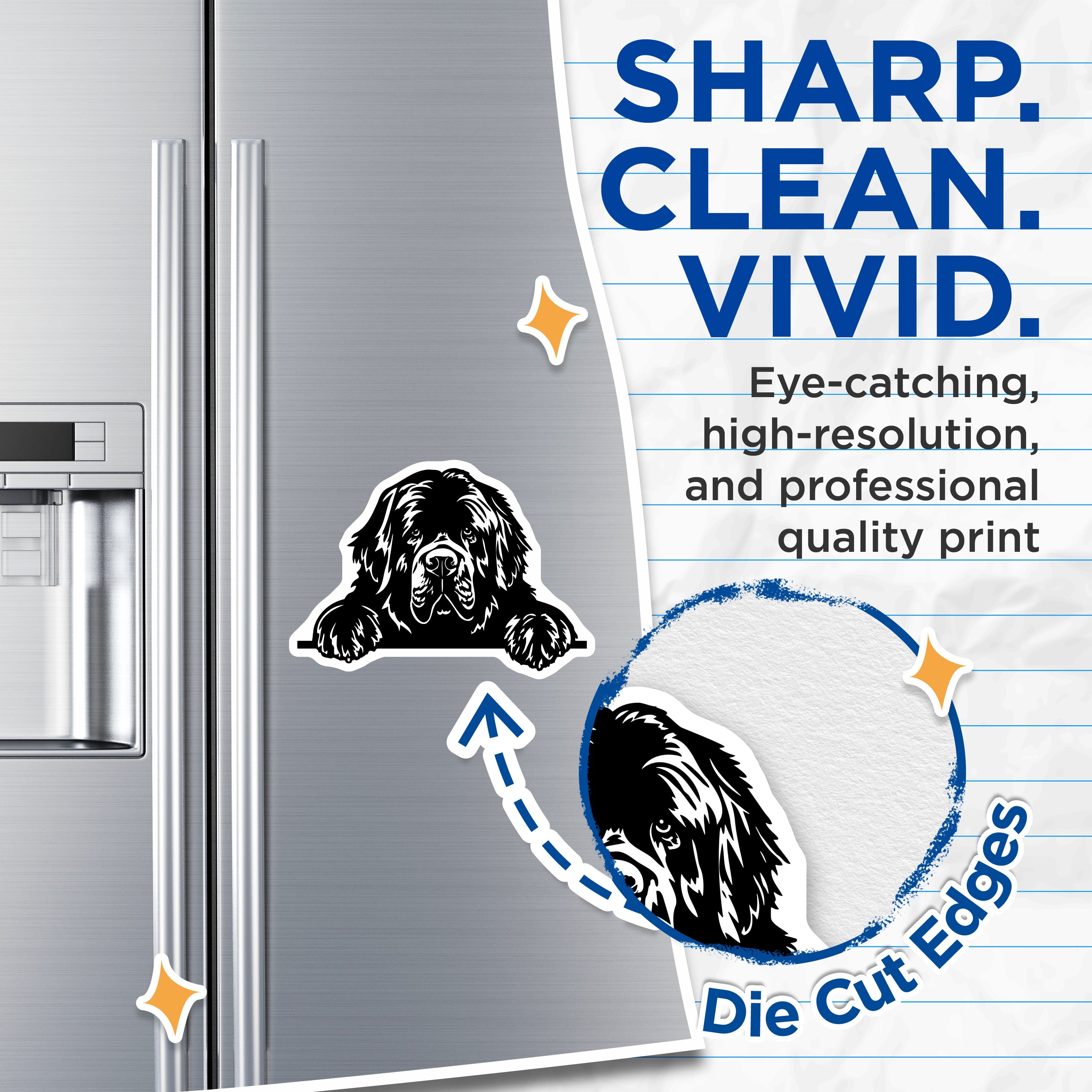 (2 Pack) Newfoundland Dog Magnets - Newfie Lover Pet Decor - Large Dog Breed Silhouette Art for Fridge - 5 Inches On Longest Side - Thick Durable Magnet - Made in USA - MAG39258