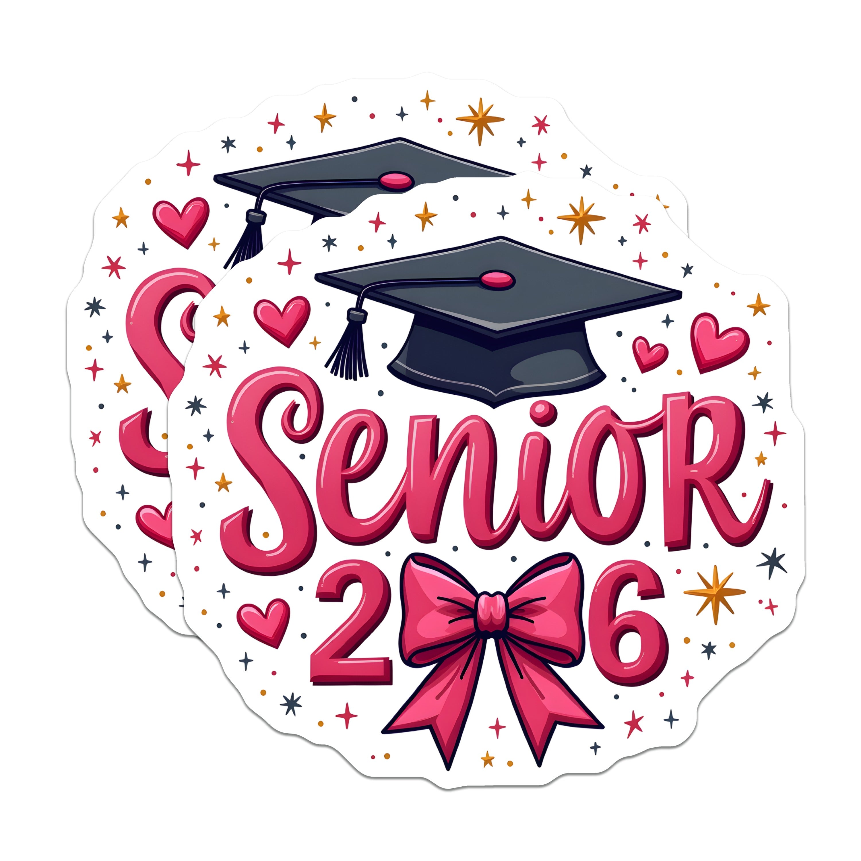 (2 Pack) Senior 2026 Magnets - Class of 2026 Decor - High School College Graduate - 5 Inches On Longest Side - Thick Durable Magnet - Made in USA - MAG39317