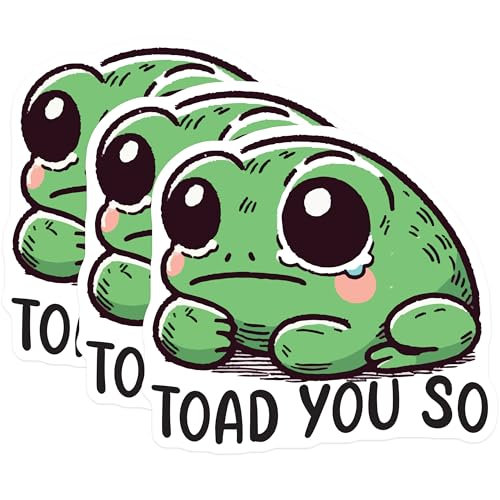 (3 Pack) Toad You So Decals - Funny Frog Pun - Laptop Decal - 3 Inches On Longest Side - Easy Peel & Apply - Made in USA - 3MCS4722