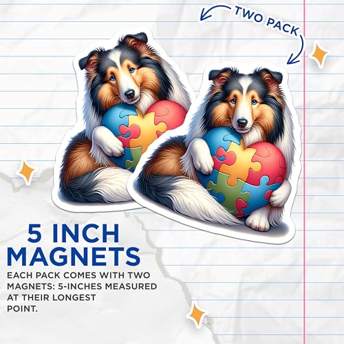 (2 Pack) Pet Lover Home Decor Magnet - 5" On Longest Side - Sticks to Smooth Flat Surfaces - Made in USA - MAG9471