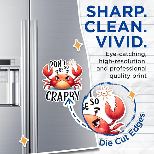 (2 Pack) Don't Be So Crabby Magnets - Funny Kitchen Decor - Cute Refrigerator Magnets Cartoon Crabs- 5" On Longest Side - for Fridges, Toolboxes, Cars - Made in USA - MAG2654