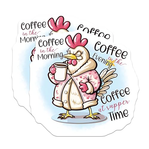 (2 Pack) Coffee in The Morning Magnets - Evening Coffee - Coffee at Supper Time Magnets - 5" On Longest Side - for Cars, Fridges, Toolboxes - Made in USA - MAG4359