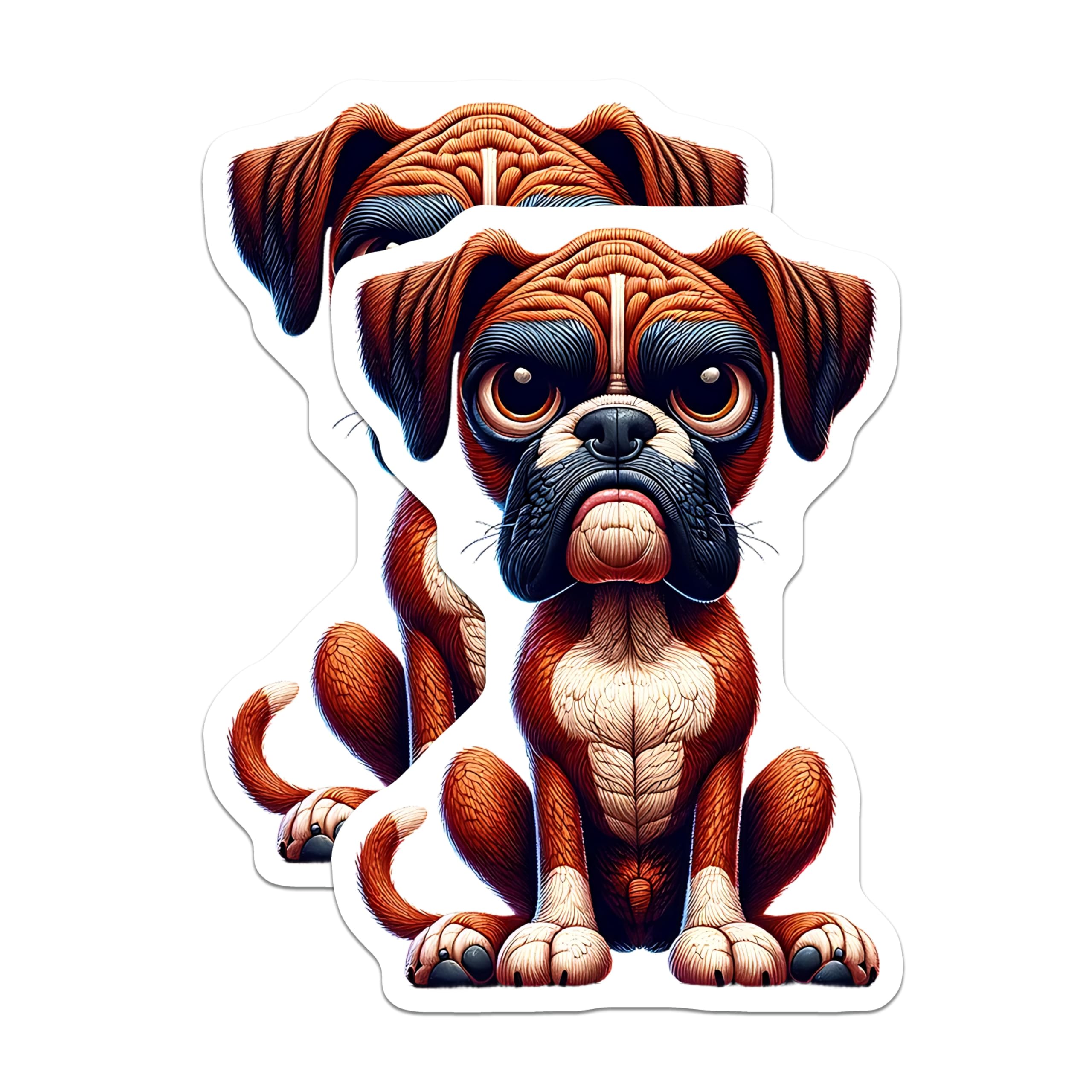(2 Pack) Boxer Dog Magnets - Cute Dog Breed - Fridge Decor - 5" On Longest Side - Premium Magnet - for Cars, Refrigerators, Toolboxes, Lockers - Made in USA - MAG15133