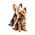(2 Pack) Yorkshire Terrier Magnets - Cute Yorkie Dog Artwork - Pet Lover Refrigerator Decor - 5 Inches On Longest Side - Thick Durable Magnet - Made in USA - MAG24552