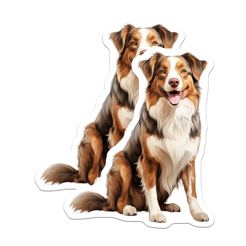(2 Pack) Australian Shepherd Magnets - Red Merle Aussie Dog - Pet Lover Refrigerator Decor - 5 Inches On Longest Side - Thick Durable Magnet - Made in USA - MAG26555