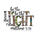 (2 Pack) Be The Light Scripture Magnets - Matthew 5:14 Faith Decor - Boho Christian Bible Verse Refrigerator Magnets - 5 Inches On Longest Side - Thick Durable Magnet - Made in USA - MAG26806