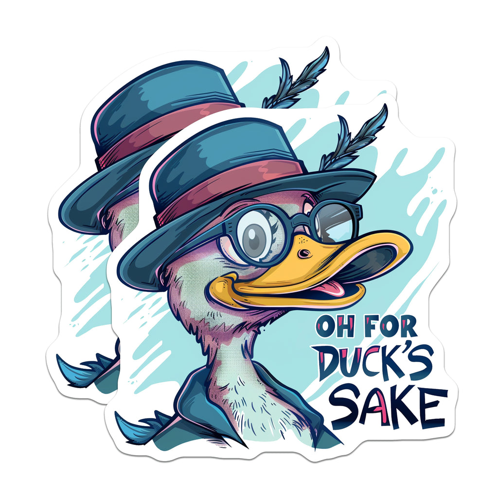 (2 Pack) Oh for Duck's Sake Magnets - Funny Sarcastic Duck - Quirky Animal Pun Decor - 5 Inches On Longest Side - Thick Durable Magnet - Made in USA - MAG37470