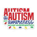 (2 Pack) Autism Awareness Magnets - Neurodiversity Support - Accept Understand Love Icon - 5 Inches On Longest Side - Thick Durable Magnet - Made in USA - MAG36799