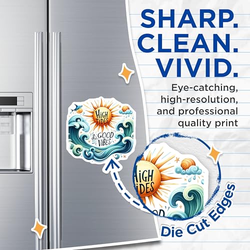 (2 Pack) High Tides Magnets Magnets - Good Vibes - Ocean Wave Art - 5" On Longest Side - Made in USA - Sticks to Refrigerators & Metal Surfaces - MAG9300
