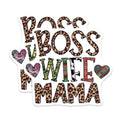 (2 Pack) Boss Wife Mama Magnets - Trendy Mom Life Decor - Multi Patterned Mama Accessories - 5 Inches On Longest Side - Thick Durable Magnet - Made in USA - MAG30663