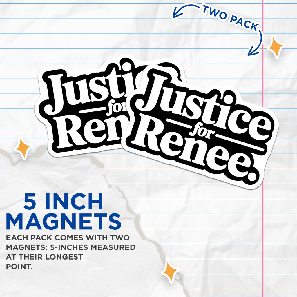 Justice for Renee - Minnesota Protest - Social Justice - 2 Pack Thick Magnet - Made in USA - JRGMAG001