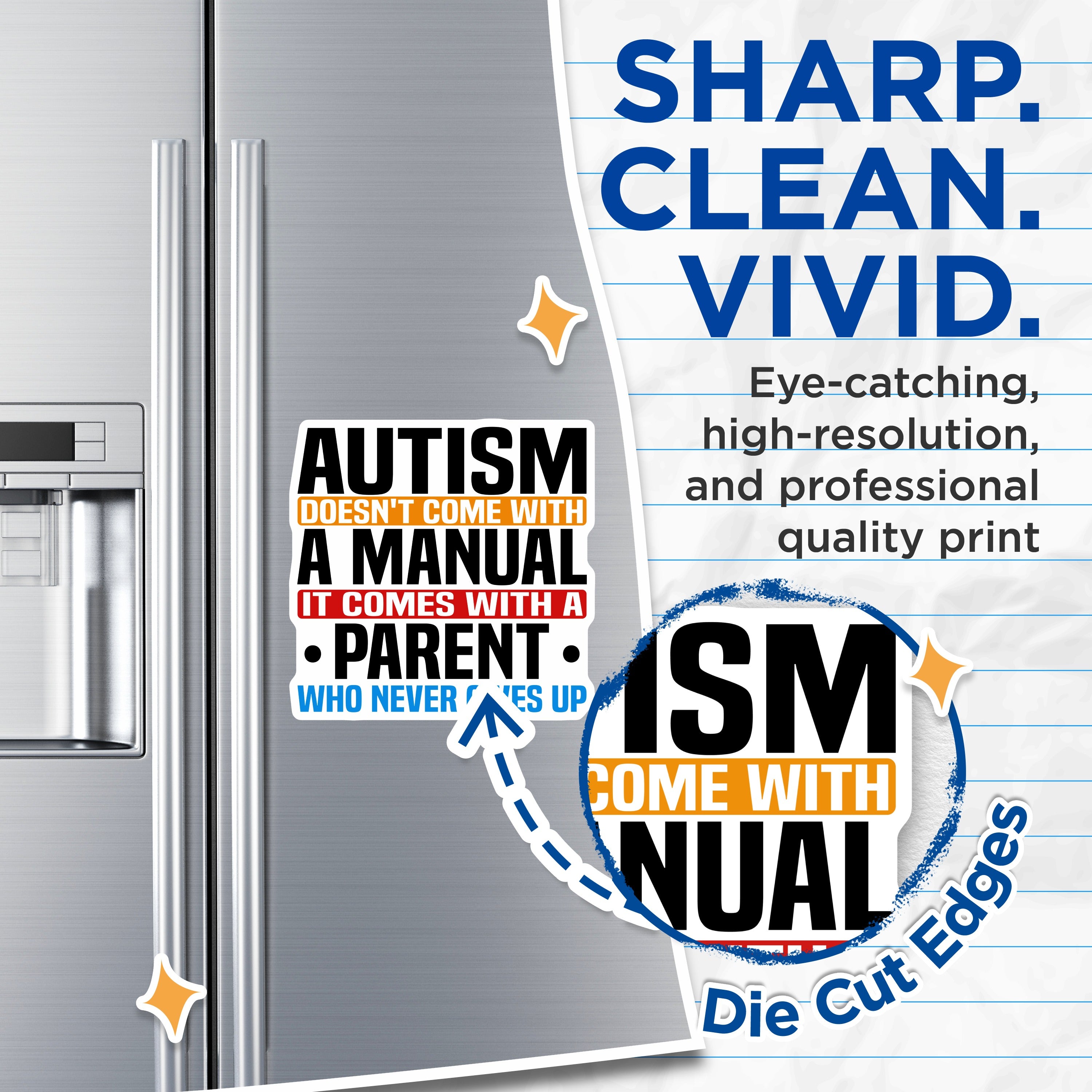 (2 Pack) Autism Support Magnets - Strong Caregiver Quote - Neurodiversity Awareness - Refrigerator Decor - 5 Inches On Longest Side - Thick Durable Magnet - Made in USA - MAG37032