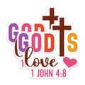 (2 Pack) God's Love Magnets - 1 John 4:8 Bible Verse - Christian Faith Fridge Decor - Inspirational Religious Decals for Car - 5 Inches On Longest Side - Thick Durable Magnet - Made in USA - MAG30003