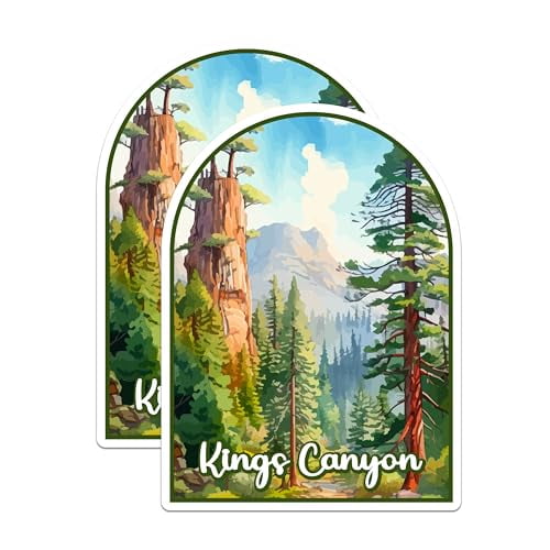 (2 Pack) Kings Canyon National Park Bumper Magnet - US National Park - Choose from 63 Parks - 5" On Longest Side - Decal for Car Bumper, Laptop, Water Bottle, Wall, and Window - MAG1529