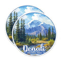 (2 Pack) Denali National Park Bumper Magnet - US National Park - Choose from 63 Parks - 5" On Longest Side - Decal for Car Bumper, Laptop, Water Bottle, Wall, and Window - MAG1625
