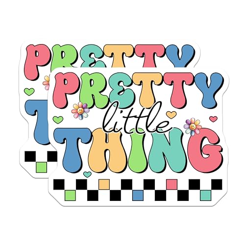 (2 Pack) Pretty Little Thing Stickers - 5" On Longest Side - Sticks to Smooth Flat Surfaces - Made in USA - BMCS8462 - BMCS8462
