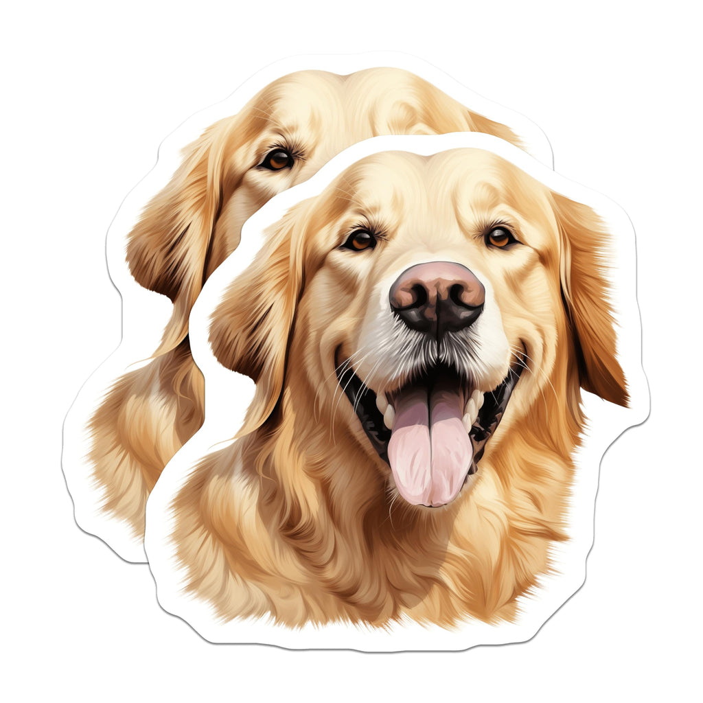 (2 Pack) Golden Retriever Magnets - Happy Smiling Dog Decor - Dog Mom Dad Fridge Magnets - Pet Lover Kitchen Decor - 5 Inches On Longest Side - Thick Durable Magnet - Made in USA - MAG25424