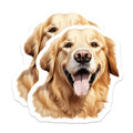 (2 Pack) Golden Retriever Magnets - Happy Smiling Dog Decor - Dog Mom Dad Fridge Magnets - Pet Lover Kitchen Decor - 5 Inches On Longest Side - Thick Durable Magnet - Made in USA - MAG25424