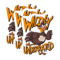 (3 Pack) Underrated Wildly Decals - Funny Turkey - Thanksgiving Decoration - 3 Inches On Longest Side - Easy Peel & Apply - Made in USA - 3MCS2854
