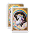 (2 Pack) Rainbow Unicorn Decor Magnet - Cute Magical Artwork - 5" On Longest Side - Sticks to Smooth Flat Surfaces - Made in USA - MAG10131