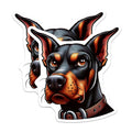 (2 Pack) Doberman Dog Magnets - Canine Art Refrigerator Magnets - Dog Lover Kitchen Decor - 5" On Longest Side - Premium Magnet - for Cars, Refrigerators, Toolboxes, Lockers - Made in USA - MAG14892