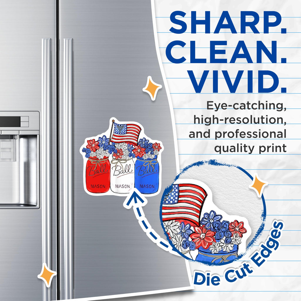 (2 Pack) Patriotic Nurse Magnets - American Flag Decor - Healthcare Appreciation Display - 5 Inches On Longest Side - Thick Durable Magnet - Made in USA - MAG30599