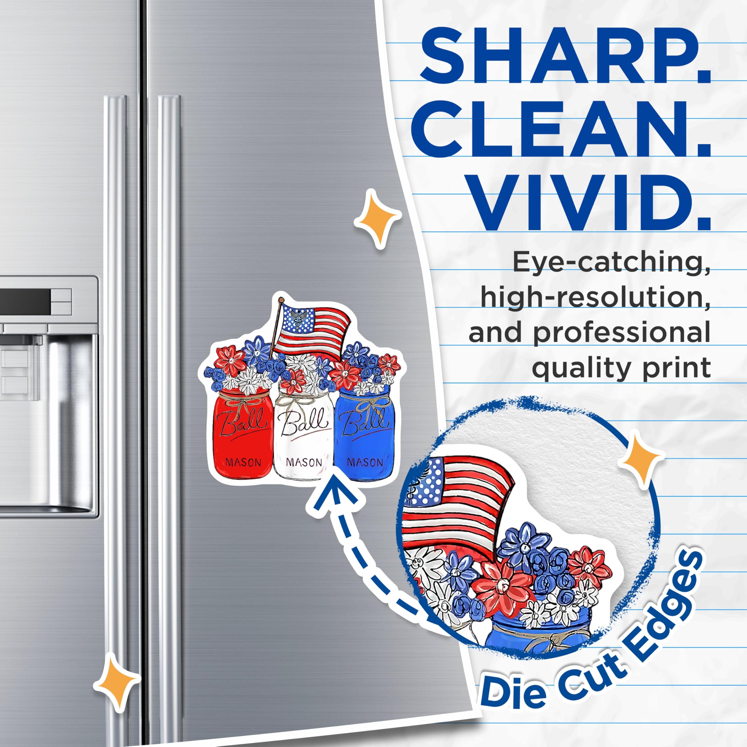 (2 Pack) Patriotic Nurse Magnets - American Flag Decor - Healthcare Appreciation Display - 5 Inches On Longest Side - Thick Durable Magnet - Made in USA - MAG30599