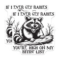 (2 Pack) Raccoon Magnets - Funny Bitin List Rabies Saying - Sarcastic Wildlife Humor - Edgy Animal Art - 5 Inches On Longest Side - Thick Durable Magnet - Made in USA - MAG22134
