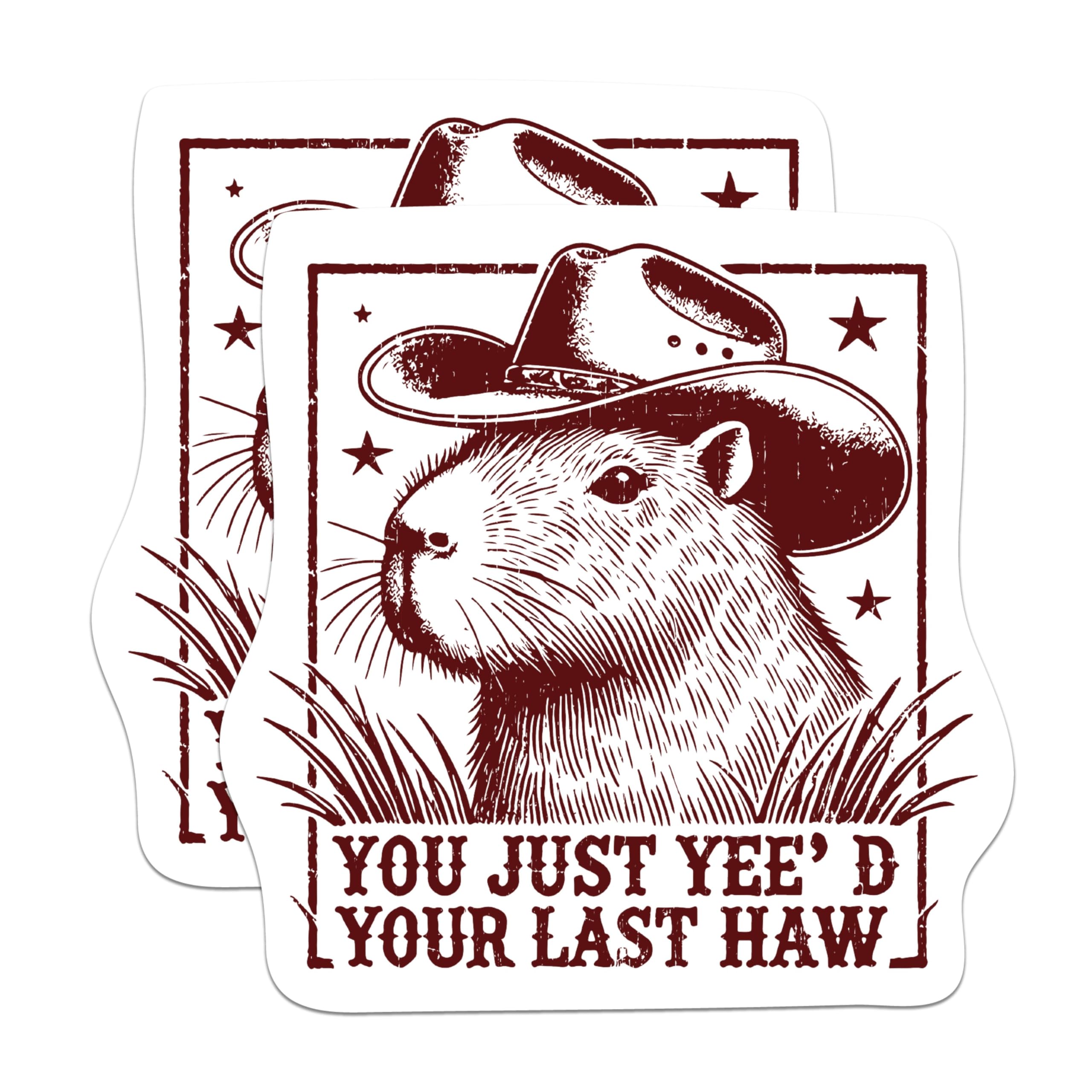 (2 Pack) You Just Yee'd Your Last Haw Magnets - Funny Sarcastic Capybara Magnets - 5 Inches On Longest Side - Premium Magnet - for Cars, Refrigerators, Toolboxes - Made in USA - MAG2227